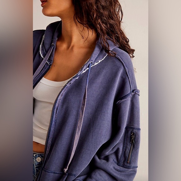 Free People Tops - Free People We The Free By Your Side Lined Zip Up Hoodie